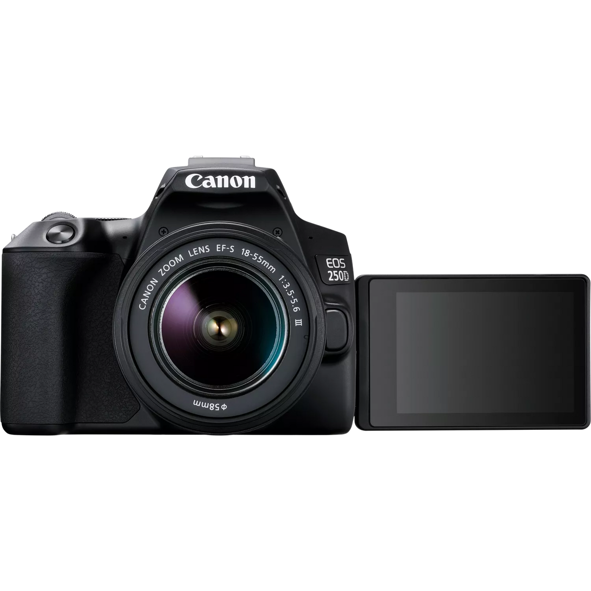 Canon EOS 250D, Black + EF-S 18-55mm f/3.5-5.6 III+ EF 75-300mm f/4-5.6 III Lens