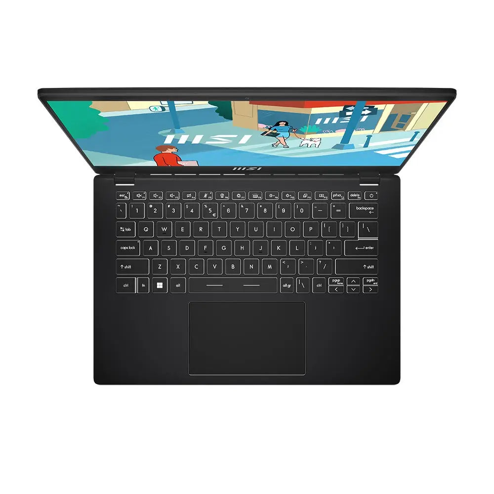MSI Modern 14 C12MO Laptop, 14" FHD IPS Display, Intel Core i5-1235U Processor, 8GB RAM, 512GB SSD, Intel UHD Graphics, English-Arabic Keyboard, Windows 11 Home, Classic Black