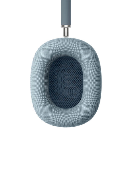 Interior mesh and padding of blue Apple AirPods Max ear cup