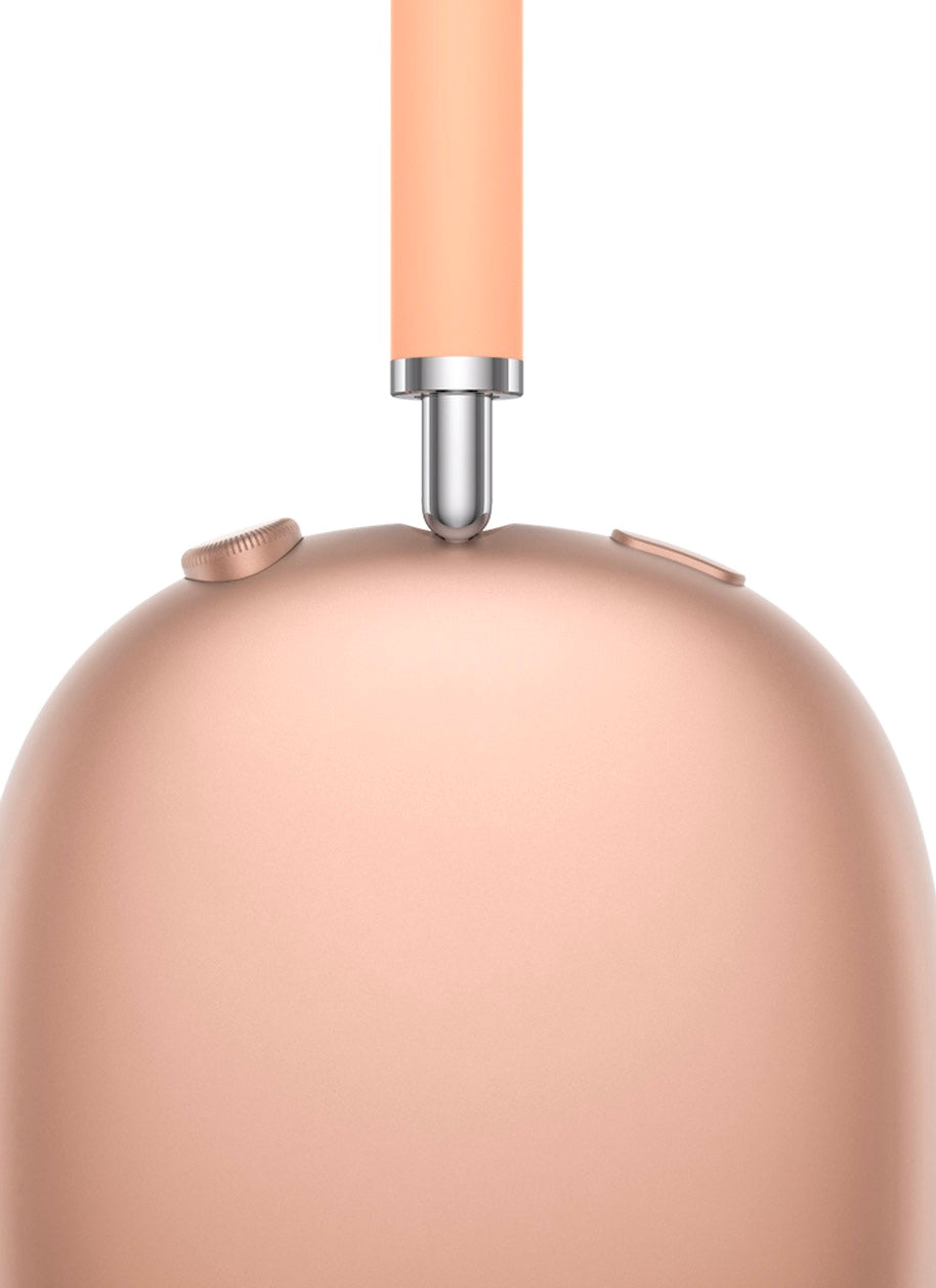 Detail of ear mesh on orange Apple AirPods Max