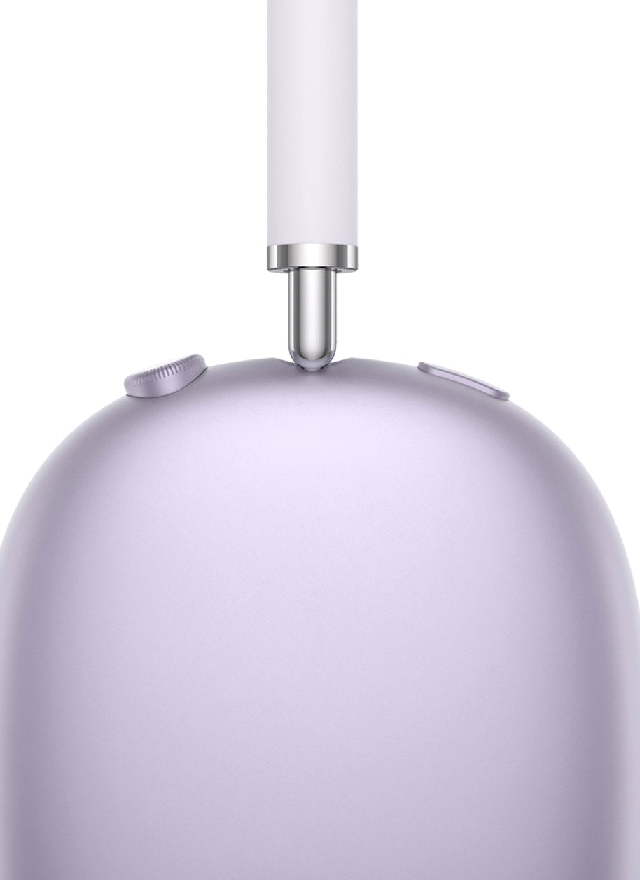 Close-up view of right ear cup from purple AirPods Max