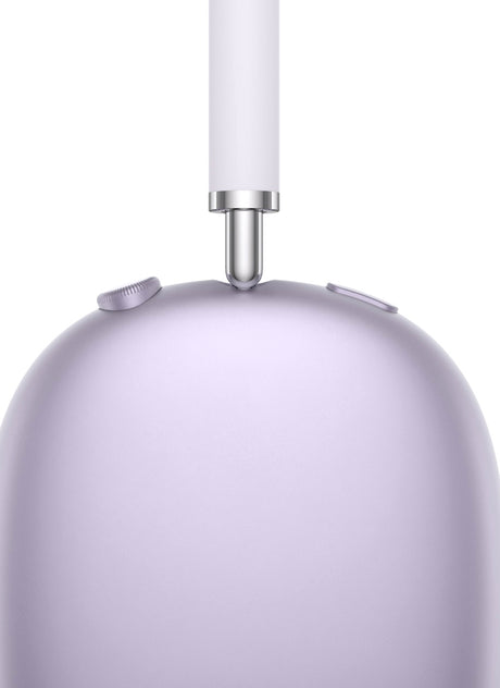 Close-up view of right ear cup from purple AirPods Max