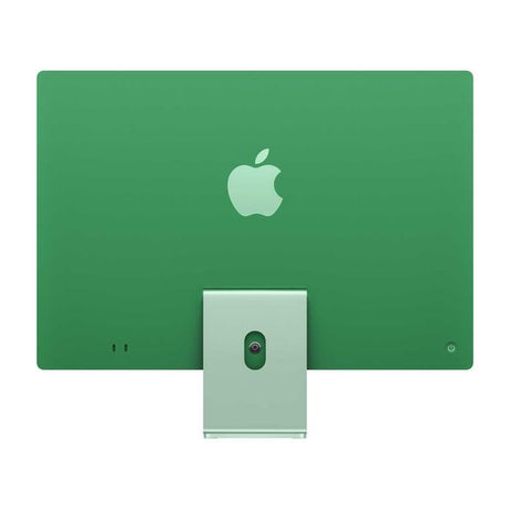 Rear aluminum panel of Green Apple iMac 24-inch (M4, 2024) featuring Apple logo and sleek profile