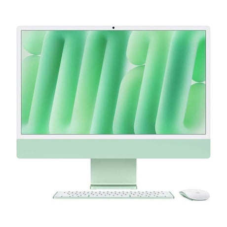 Front view of Green Apple iMac 24-inch M4 with Retina display and color-matched keyboard/mouse