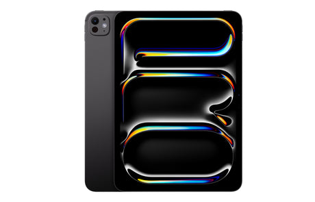 Apple iPad Pro M4 front view featuring edge-to-edge Ultra Retina XDR display with colorful dynamic wallpaper