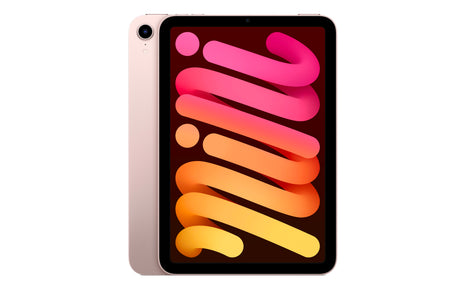 Front view of pink Apple iPad mini 6 with vibrant display and slim bezels