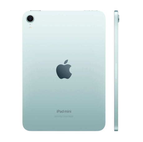 Rear of Blue Apple iPad mini with aluminum enclosure