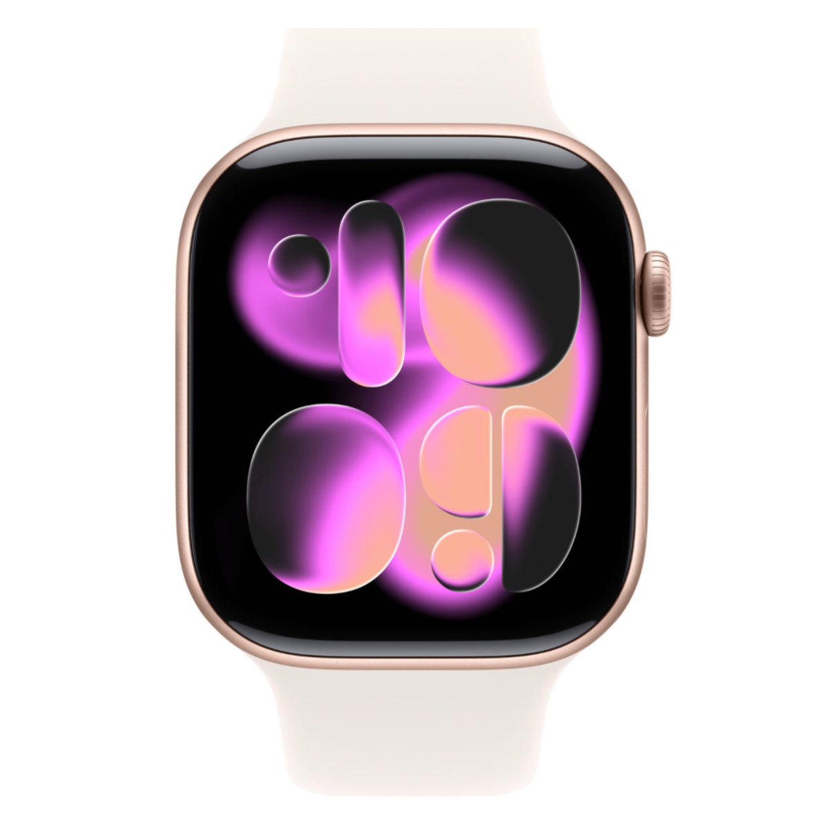 Apple Watch Series 11, GPS, Aluminum in Rose Gold Case with Light Blush Sport Band, view 2