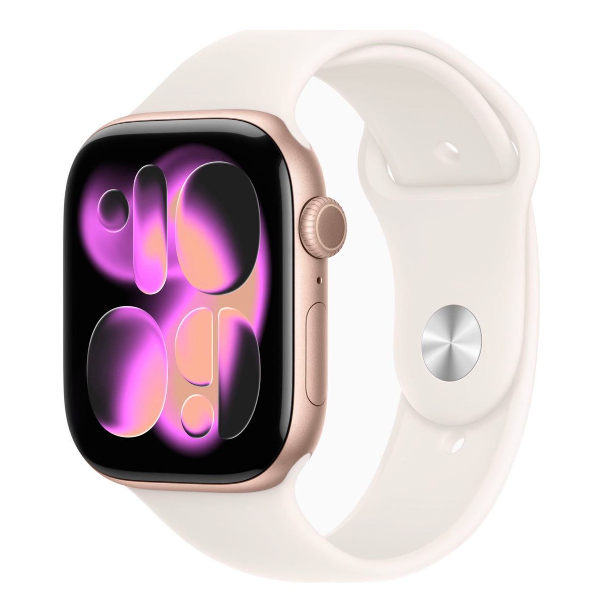 Apple Watch Series 11, GPS, Aluminum in Rose Gold Case with Light Blush Sport Band