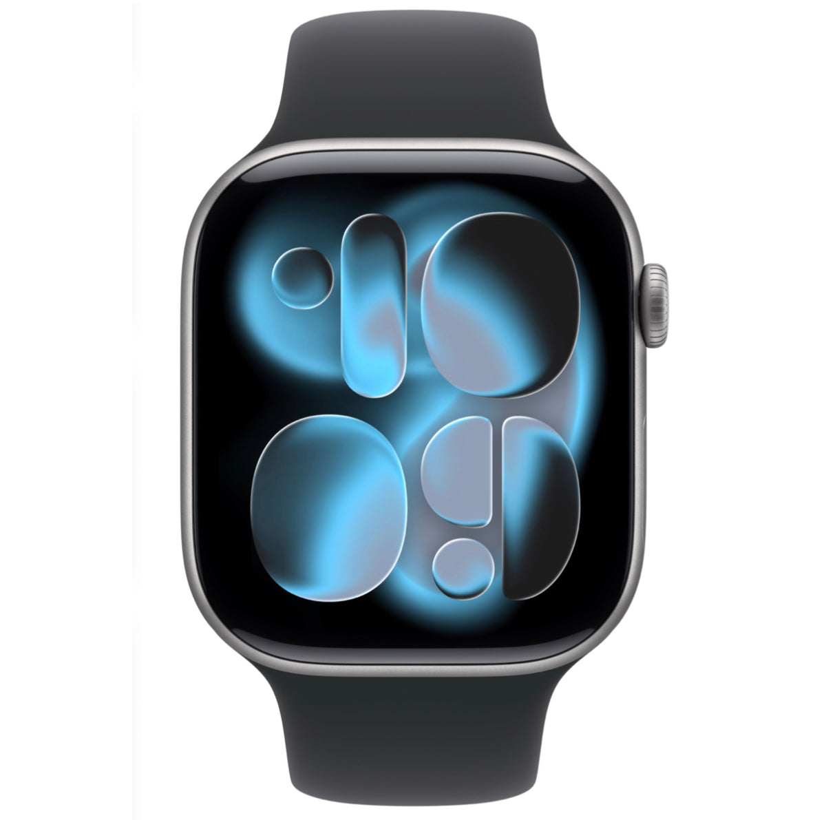 Apple Watch Series 11, GPS, Aluminum in Space Grey Case with Black Sport Band, view 2