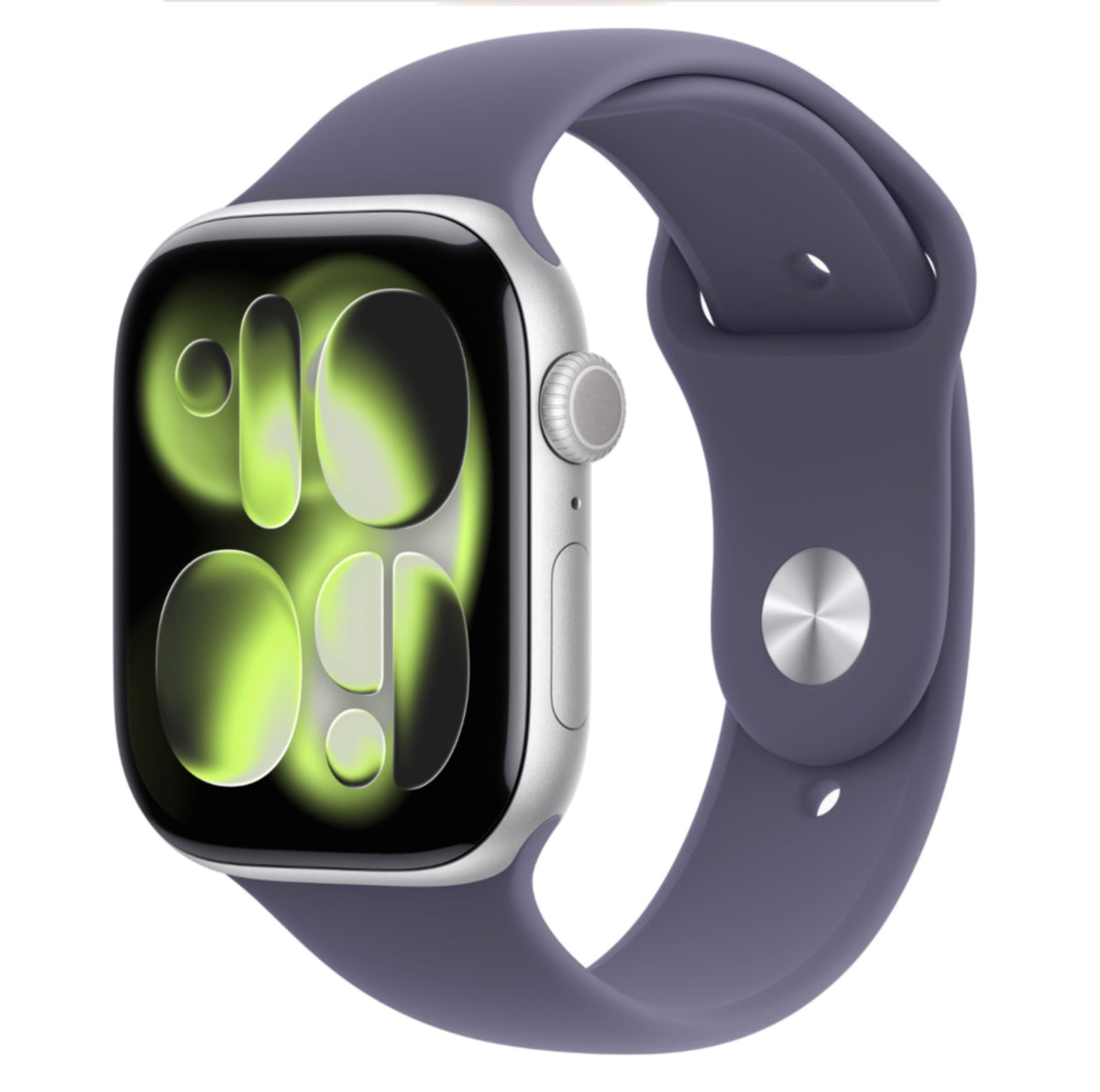 Apple Watch Series 11, GPS, Aluminum in Silver Case with Purple Fog Sport Band