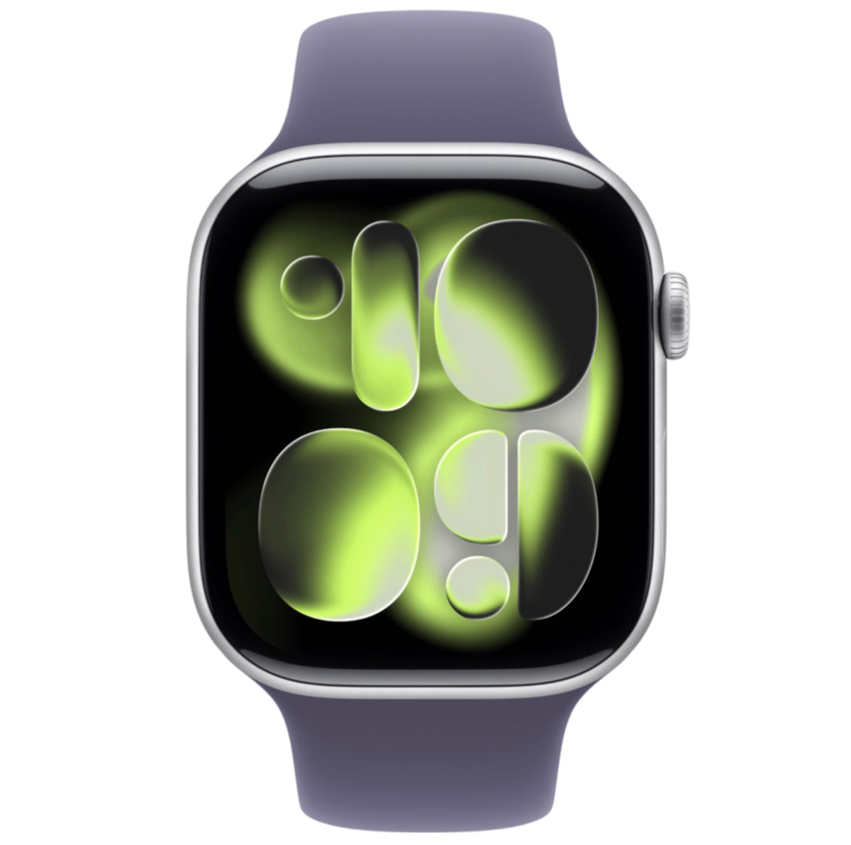 Apple Watch Series 11, GPS, Aluminum in Silver Case with Purple Fog Sport Band, view 2