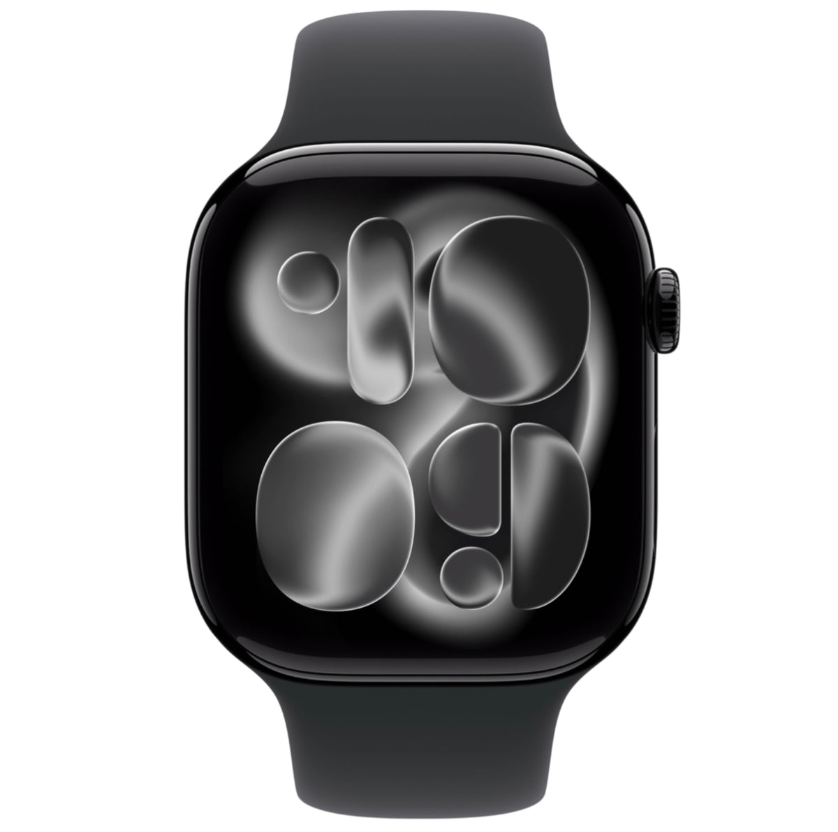 Apple Watch Series 11, GPS, Aluminum in Jet Black Case with Black Sport Band, view 2