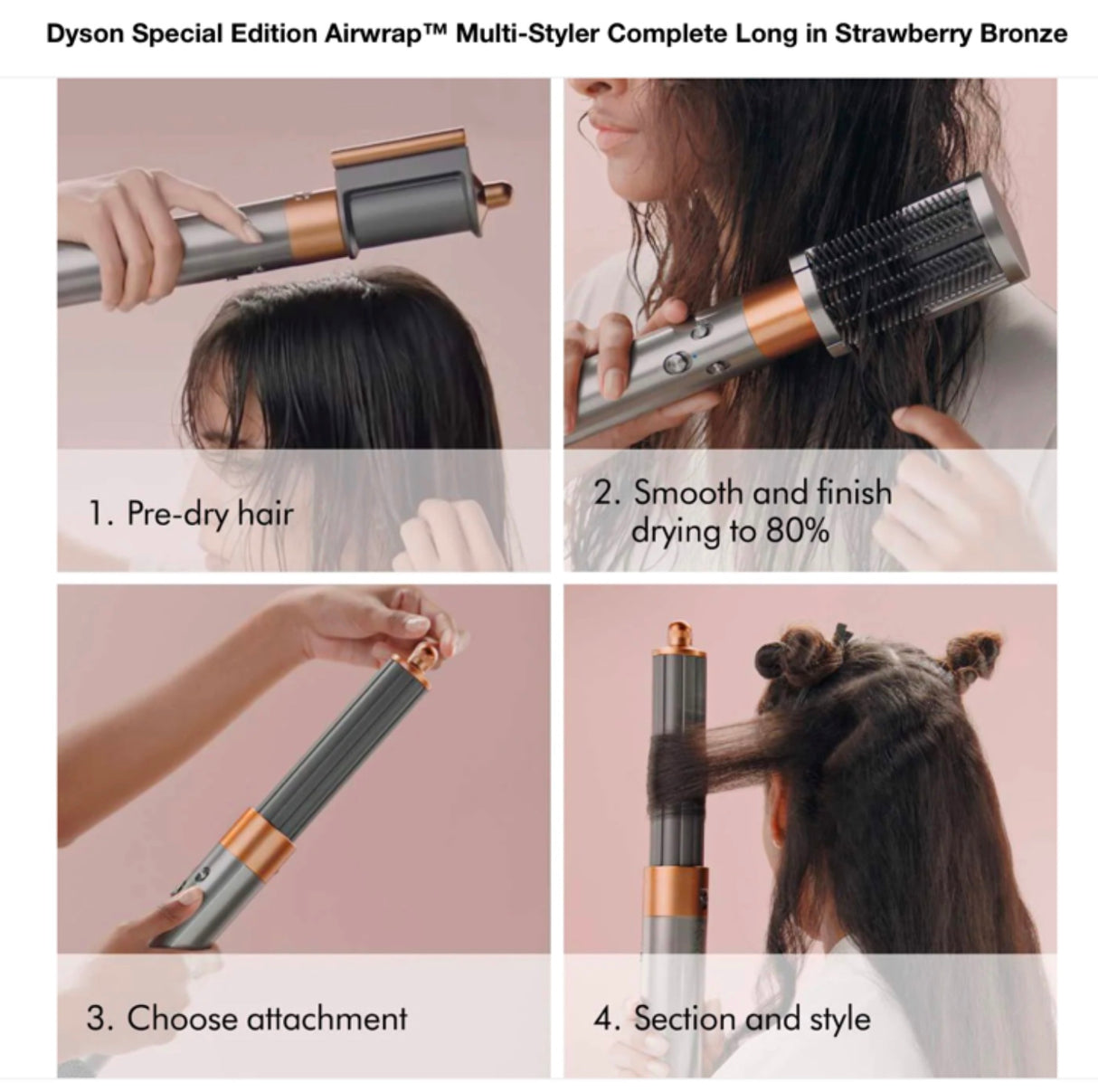 Dyson Airwrap™ multi-styler and dryer Complete Long (Strawberry Bronze/Blush Pink)