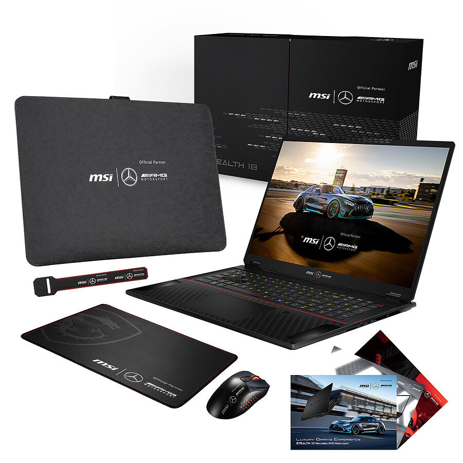 MSI Stealth 18 Mercedes-AMG Motorsport Gaming Laptop, 18" UHD+ 120Hz, Intel Core Ultra 9-185H, 32GB DDR5, 2TB SSD, NVIDIA GeForce RTX 4080 12GB, RGB Backlit ENG-ARB K/B, Win11, Midnight Black