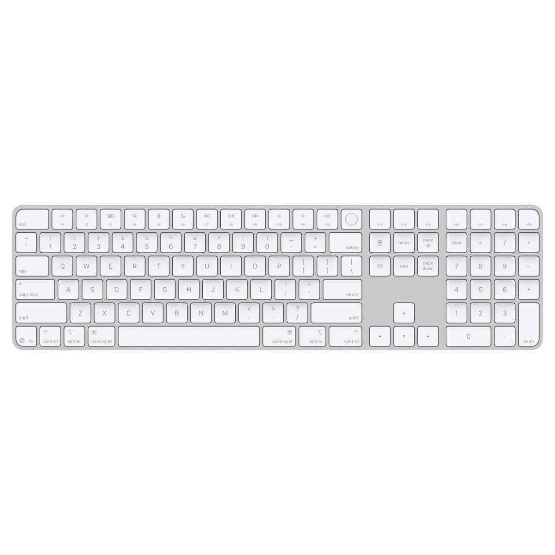 Apple Magic Keyboard with Touch ID and Numeric Keypad for Mac models with Apple silicon (USB–C) - English - White Keys