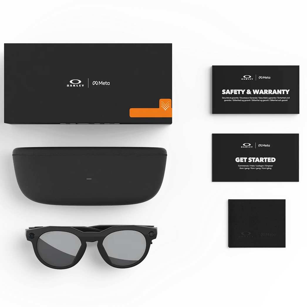 Oakley Meta HSTN Ai Glasses in Black / Prizm Black Polarised, view 6