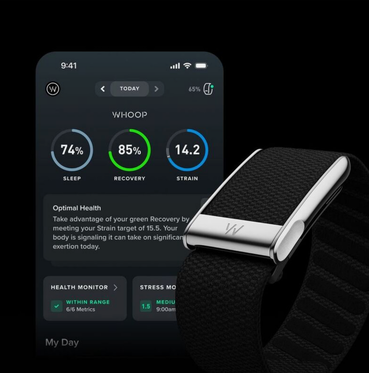 Whoop MG Life with 12-Month Membership - 24/7 Activity Tracker