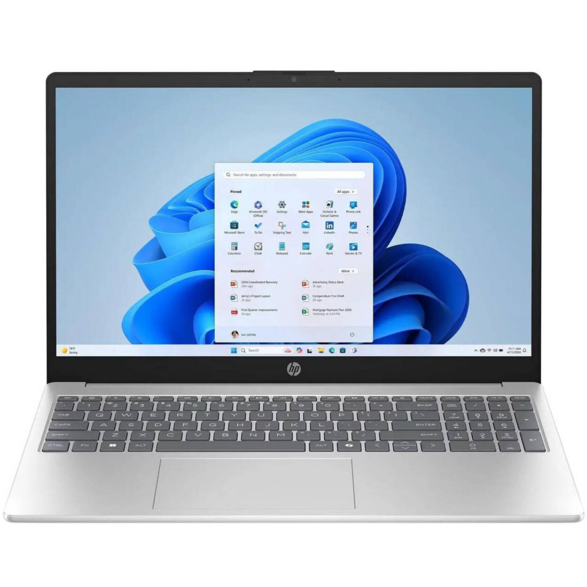 HP 15-fd0154wm Laptop, 15.6" FHD IPS Touch Display, Intel Core Ultra 5 125H, 8GB RAM, 512GB SSD, Intel Graphics. English Keyboard, Windows 11 Home, Silver