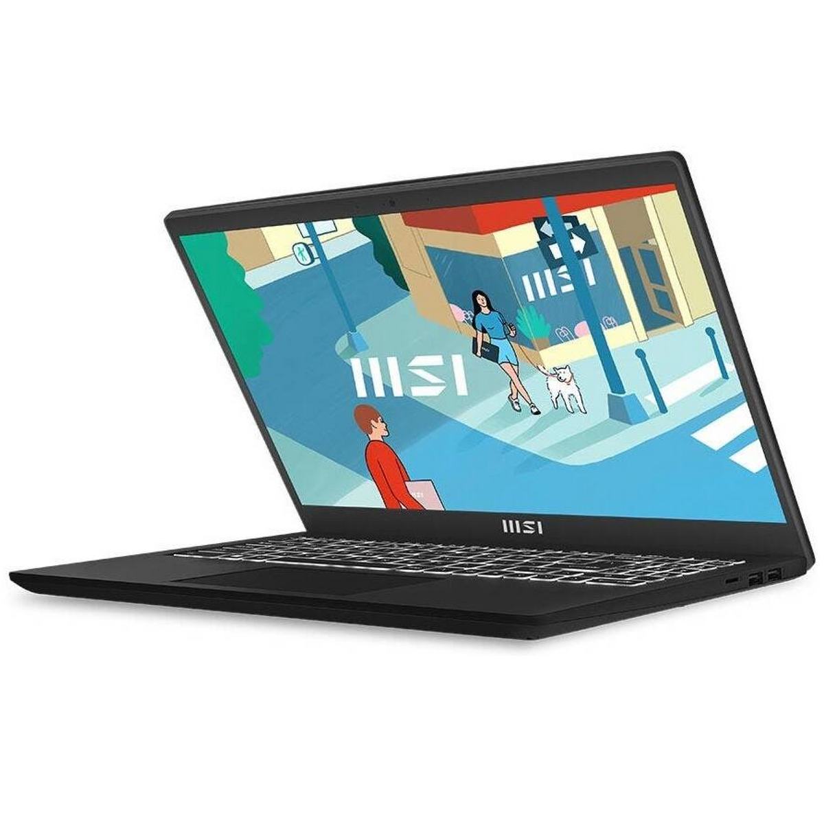 MSI Modern 15 B12MO Business Laptop, 15" FHD IPS Display, Intel Core i5-1235U, 8GB RAM, 512GB SSD, Intel Iris Xe Graphics, ENG-ARB K/B, Windows 11 Home, Classic Black