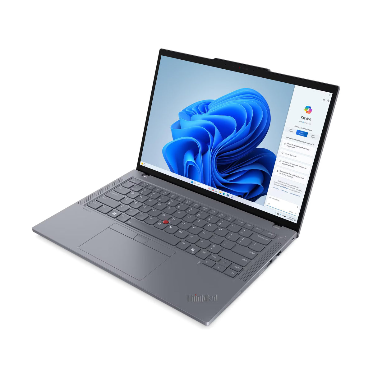 Lenovo ThinkPad T14 Gen 5 Laptop, 14" WUXGA IPS 60Hz Display, Intel Core Ultra 7 155U, 16GB RAM, 512GB SSD, Intel Graphics, English Keyboard, Windows 11 Pro, Grey