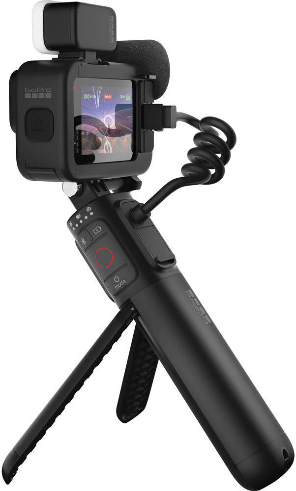 Detailed side view of the GoPro HERO 12 Black Creator Edition highlighting the accessory ports and sleek design