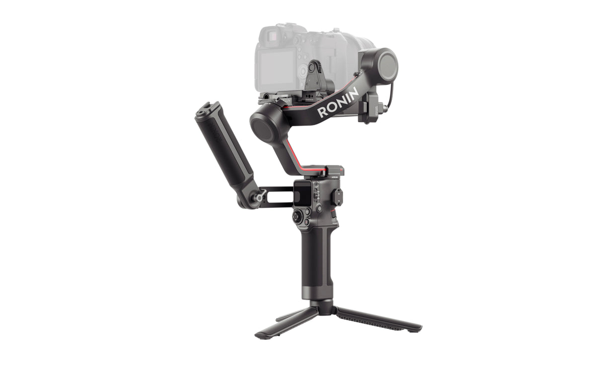 DJI RS 3 Combo side with a camera mounted, ready for professional video recording