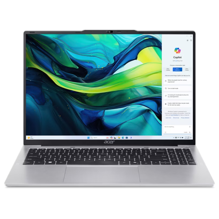Acer Aspire Lite, Intel Core i3-1305U, 8GB/256GB, UHD Graphics 16 Inch,No OS, English Keyboard, Silver