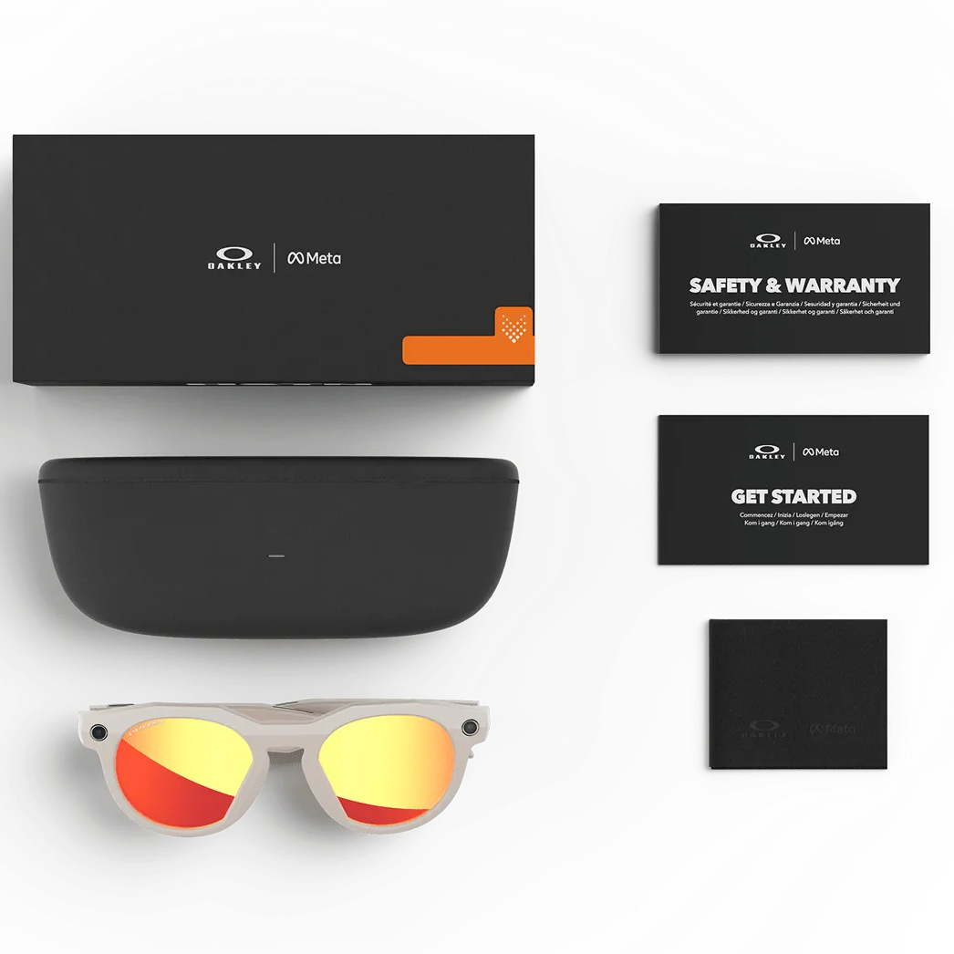Oakley Meta HSTN Ai Glasses in Warm Grey / Prizm™ Ruby, view 7