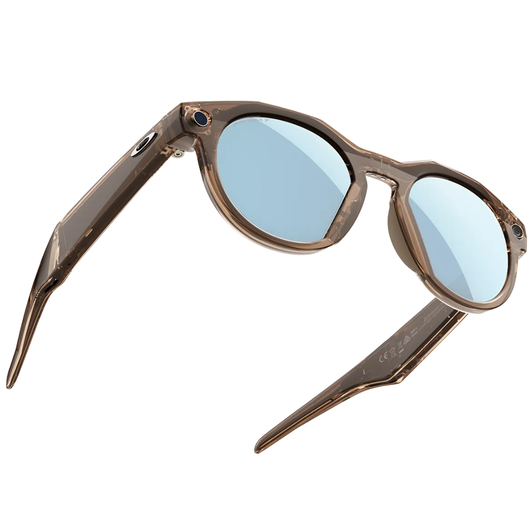 Oakley Meta HSTN Ai Glasses in Brown Smoke / Prizm Deep Water Polarised, view 3