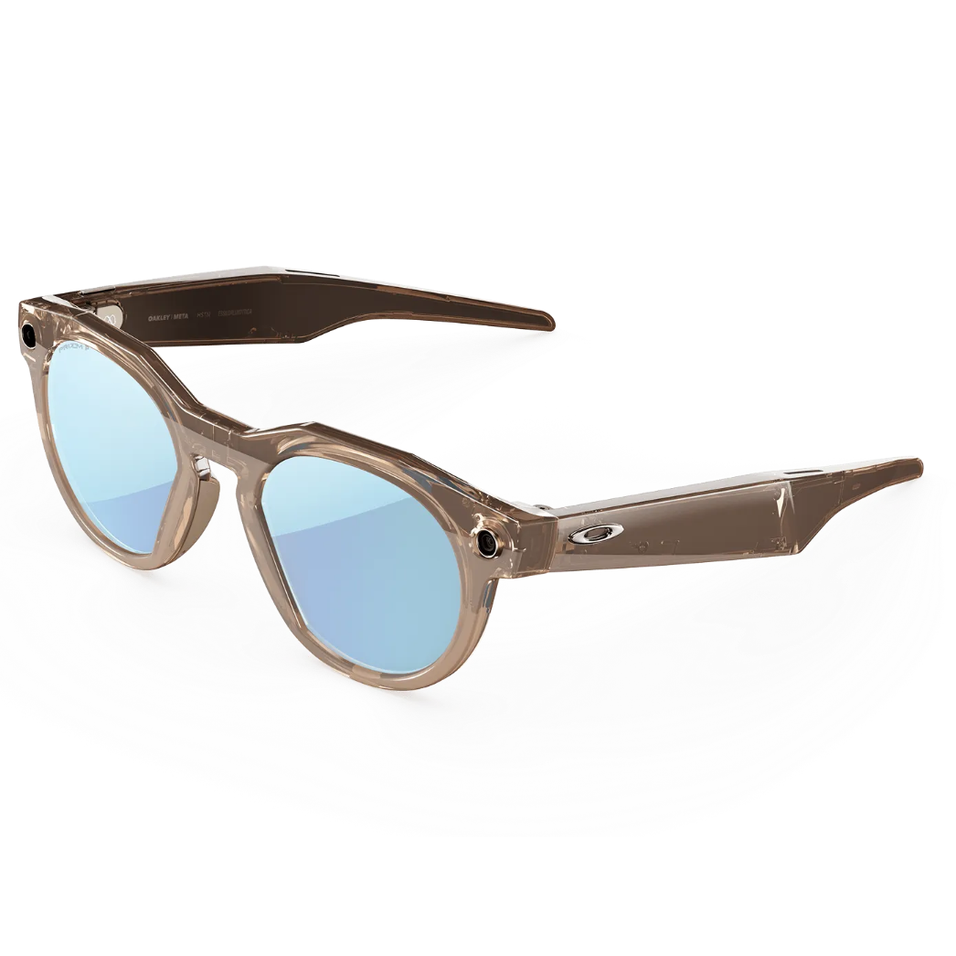 Oakley Meta HSTN Ai Glasses in Brown Smoke / Prizm Deep Water Polarised, view 2
