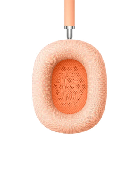 Inner mesh detail of orange ear cushion on Apple AirPods Max