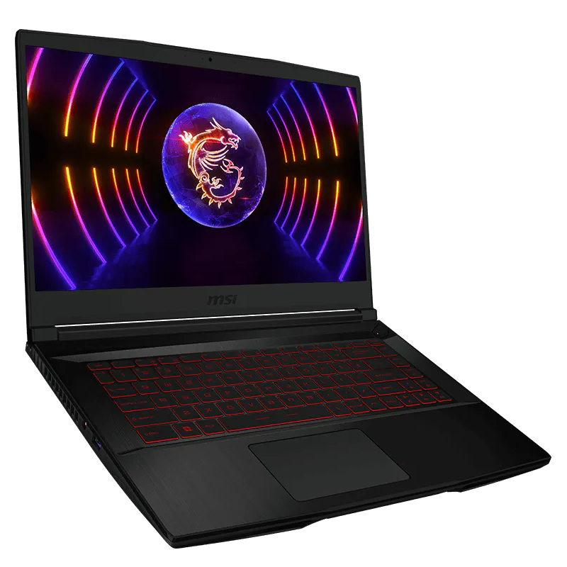 MSI Thin GF63 12UC Gaming Laptop, 15.6" FHD 144Hz IPS Display, Intel Core i5-12450H, 8GB RAM, 512GB SSD, NVIDIA GeForce RTX 3050 4GB, ENG-ARB K/B, Windows 11 Home, Black