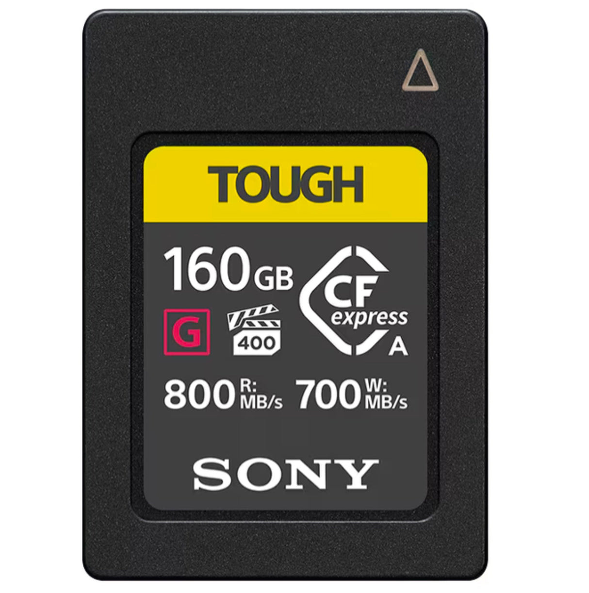 Sony 160GB CFexpress Type A TOUGH Memory Card showcasing its durable design and high-speed capabilities