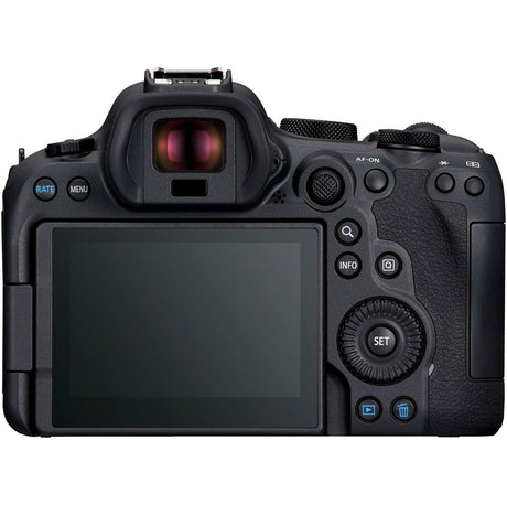 The Canon EOS R6 Mark II with its 3.0-inch vari-angle touchscreen, perfect for flexible shooting angles.