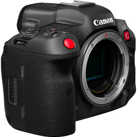 Side view of the Canon EOS R5 C Mirrorless Cinema Camera