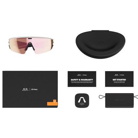 Oakley Meta Vanguard AI Glasses in White | Prizm Rose Gold, view 4