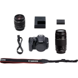 Canon EOS 250D, Black + EF-S 18-55mm f/3.5-5.6 III+ EF 75-300mm f/4-5.6 III Lens