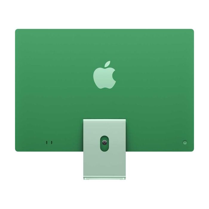 Rear aluminum panel of Green Apple iMac 24-inch (M4, 2024) featuring Apple logo and sleek profile