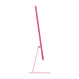 Slim side angle of Apple iMac 24-inch (M4) in Pink showing aluminum stand and sleek body