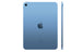 Rear view of Blue iPad showcasing aluminum finish and Apple logo