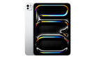 Apple iPad Pro M4 front side in Silver finish with vibrant screen graphics and ultra-thin bezels