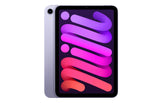 Angled view of the purple Apple iPad mini 6 highlighting its sleek design