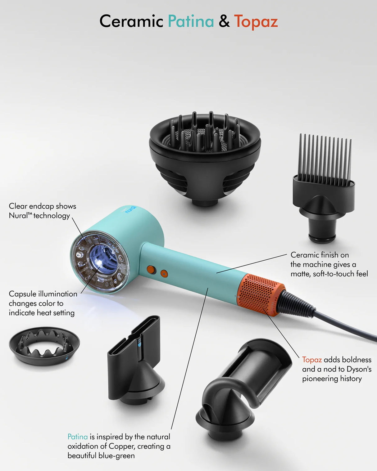 Dyson Supersonic Nural™ hair dryer (Ceramic Patina/Topaz)