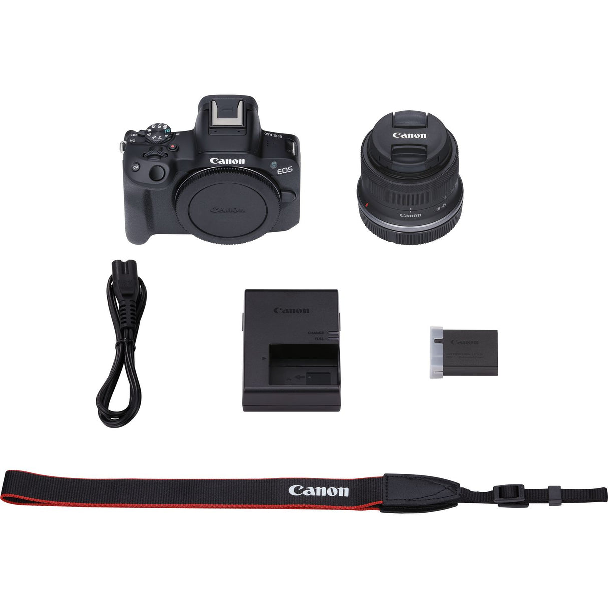 Canon EOS R50 Black Mirrorless Camera with RF-S18-45mm f/4.5-6.3 IS STM Kit