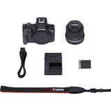 Canon EOS R50 Black Mirrorless Camera with RF-S18-45mm f/4.5-6.3 IS STM Kit