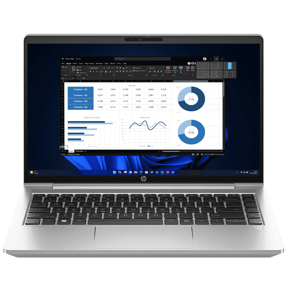HP ProBook 440 G10 Business Laptop, 14" diagonal FHD Display, Intel Core i7-1355U, 8GB RAM, 512GB SSD, Intel UHD Graphics, Backlit ENG Keyboard, No OS, Silver