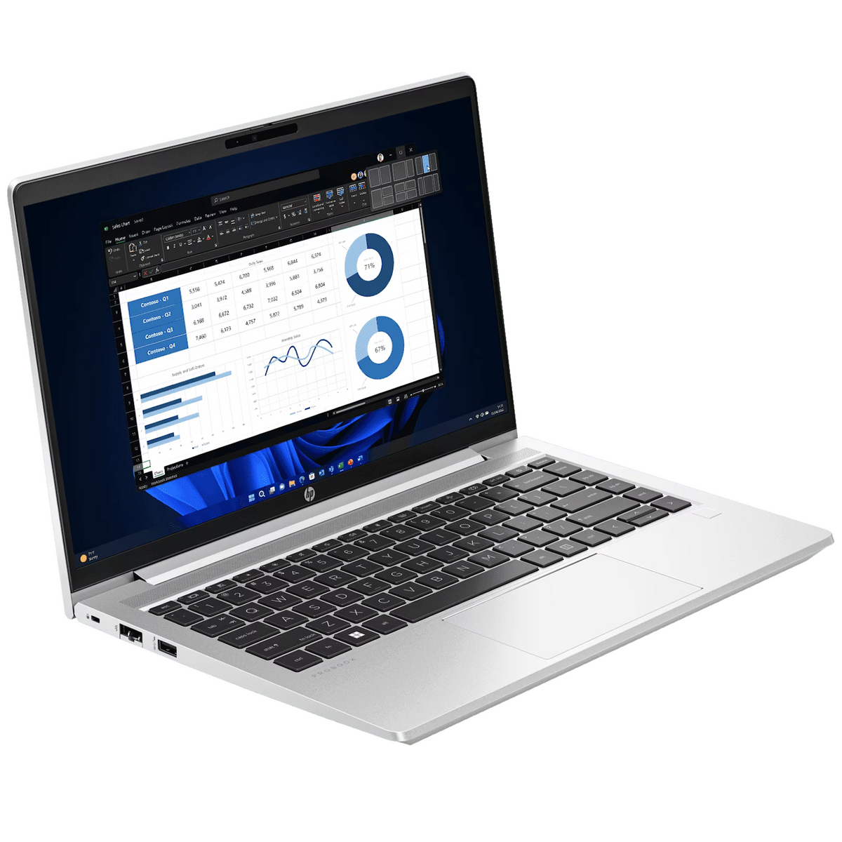 HP ProBook 440 G10 Business Laptop, 14" diagonal FHD Display, Intel Core i7-1355U, 8GB RAM, 512GB SSD, Intel UHD Graphics, Backlit ENG Keyboard, No OS, Silver