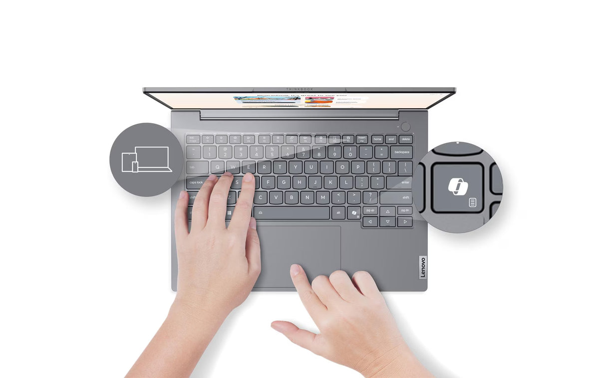 Lenovo ThinkBook 14 G8 IAL Laptop, 14" WUXGA IPS 60Hz Display, Intel Core Ultra 5 225U, 8GB RAM, 512GB SSD, Intel Graphics, English-Arabic Keyboard, No OS, Arctic Grey