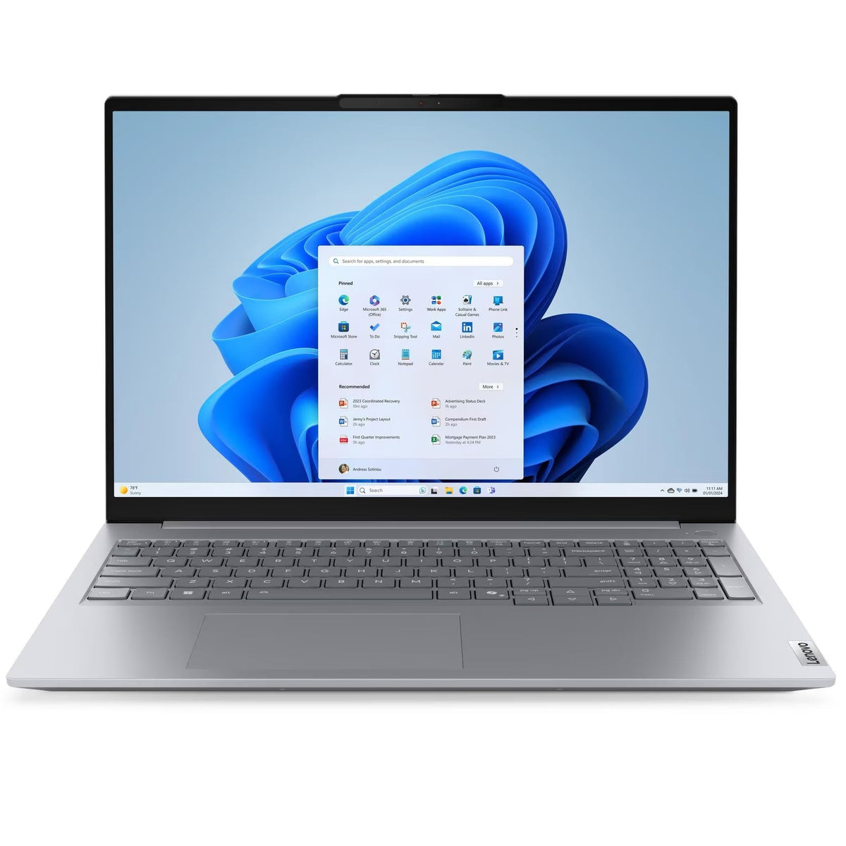 Lenovo ThinkBook 16 G8 IAL Laptop, 16" WUXGA IPS 60Hz Display, Intel Core 7 255H, 16GB RAM, 512GB SSD, Intel Arc 140T Graphics, English (EU) Keyboard, No OS, Arctic Grey